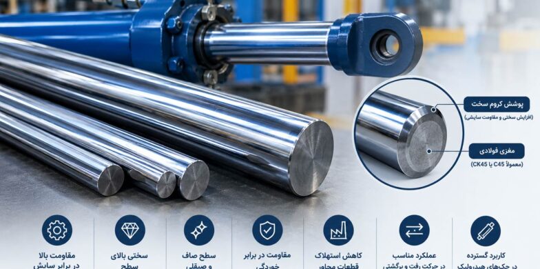 شفت هارد کروم چیست؟ کاربرد، مشخصات فنی و نقش آن در جک هیدرولیک